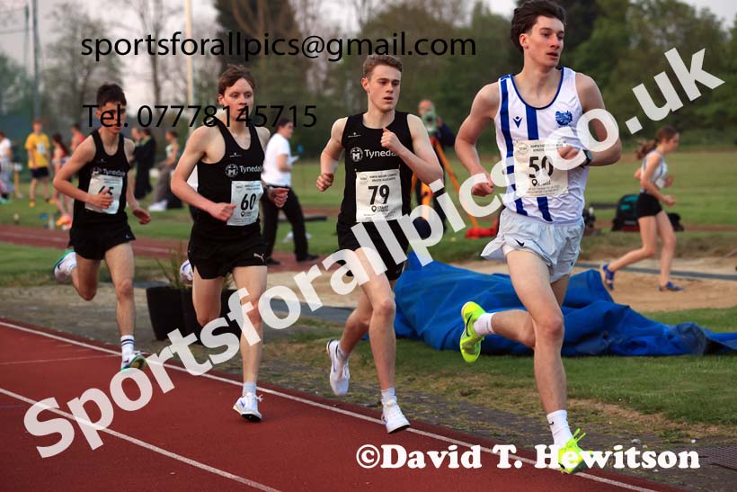 The 1500 metres, 2025 NEGP No. 1, Monkton Stadium, Jarrow. Photo: David T. Hewitson/Sports for All Pics